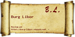 Burg Libor névjegykártya
